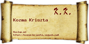 Kozma Kriszta névjegykártya