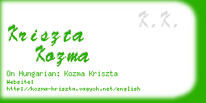 kriszta kozma business card